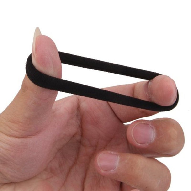 J-MEE Hair Bands 100PCS Seamless Cotton Ponytail Holders Scrunchies Hair Accessories for Thick Hair (black) - Image 5